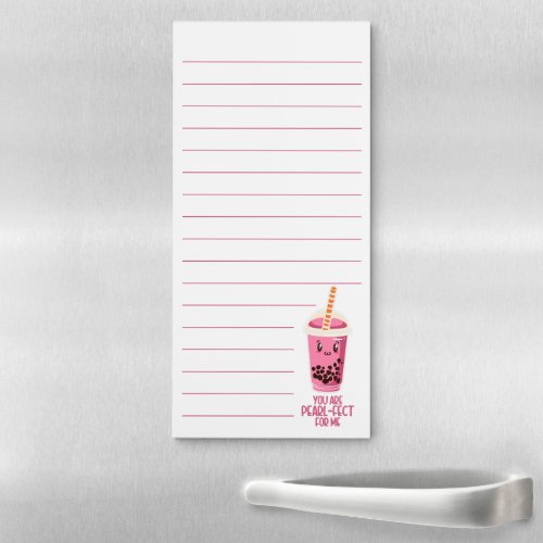 Perfect for me boba pearl tea drink cute lined mag magnetic notepad