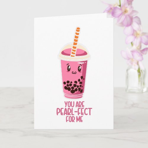 Perfect for me boba pearl tea drink kawaii cute card