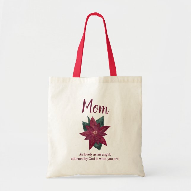 Perfect for Mom Purple Floral Tote Bag (Front)