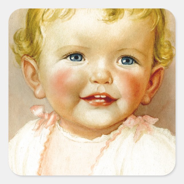 perfect gift for a baby girl birth! square sticker (Front)