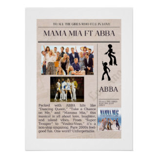 Perfect gift for an ABBA and MAMA MIA FAN Poster