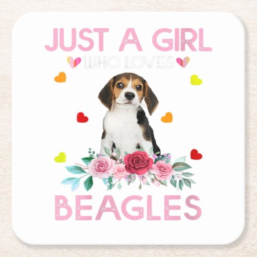 Perfect Gift for Dog Beagle Owner Pet Lover Square Paper Coaster