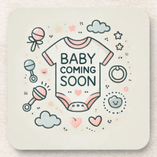 Perfect Gift for Expecting Parents - Cute & Practi Beverage Coaster