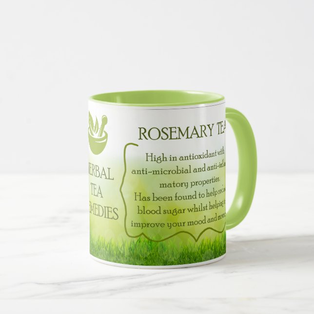 Perfect Gift/ Rosemary Tea Herbal Remedy Mug (Front Right)