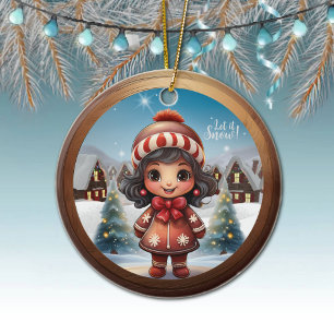 Perfect Gingerbread Girl Present for Her Unique 🎄 Ceramic Ornament