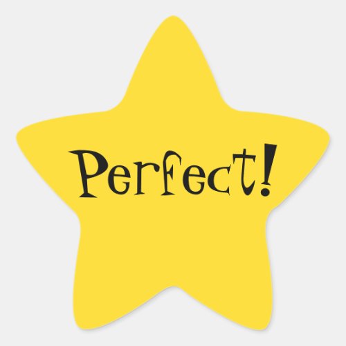 Perfect Gold Star Sticker