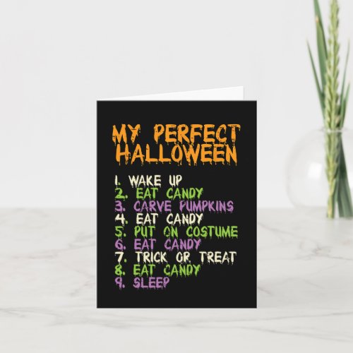 Perfect Halloween Eat Candy Costume Boys Girls Kid Card
