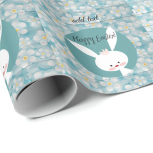 Perfect Happy Easter, Blue Bunny  Wrapping Paper