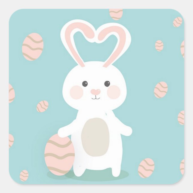 Perfect Happy Easter Bunny  Square Sticker (Front)