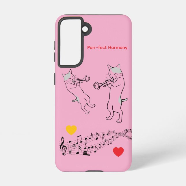 Perfect Harmony Cats & Trombone Galaxy Case – Pink (Back)