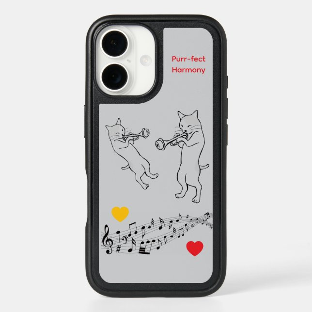 Perfect Harmony Musical Cats – Gray OtterBox Case (Back)