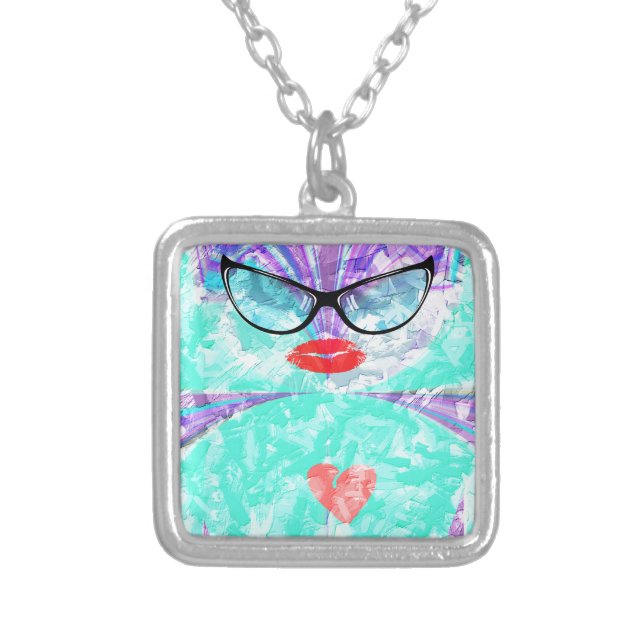 Perfect heart silver plated necklace (Front)