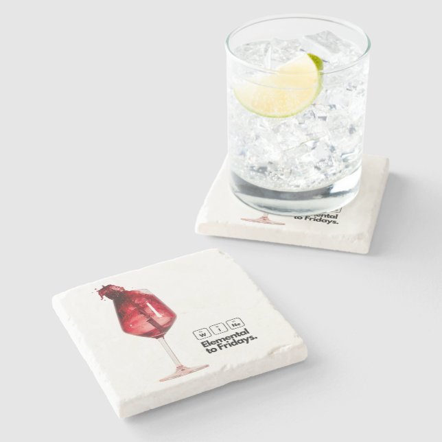 Perfect Home Decor Gift for Wine Lovers, Elegant  Stone Coaster (Side)