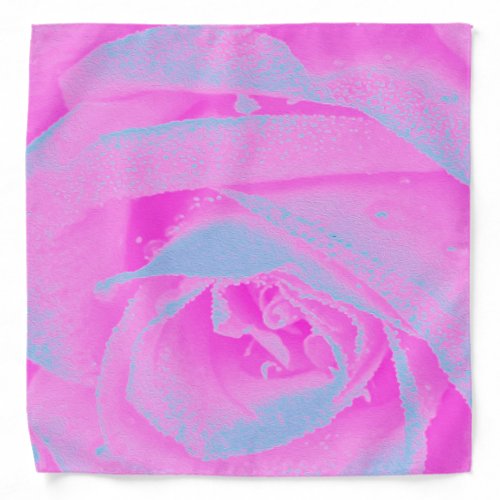 Perfect Hot Pink and Light Blue Rose Detail Bandana