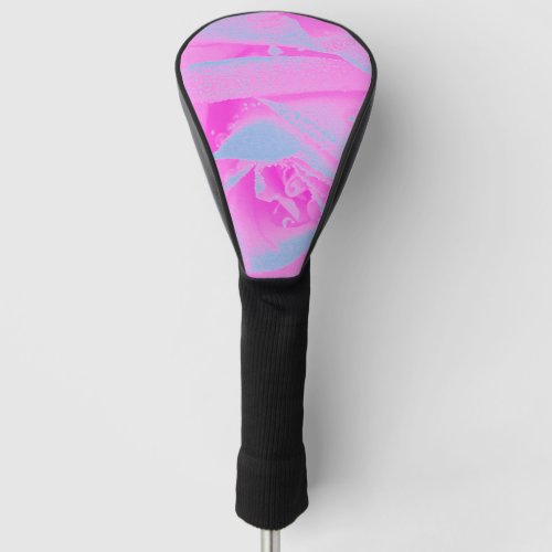 Perfect Hot Pink and Light Blue Rose Detail Golf Head Cover