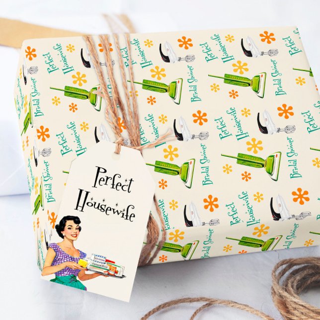 Perfect Housewife Retro Bridal Wrapping Paper (Creator Uploaded)