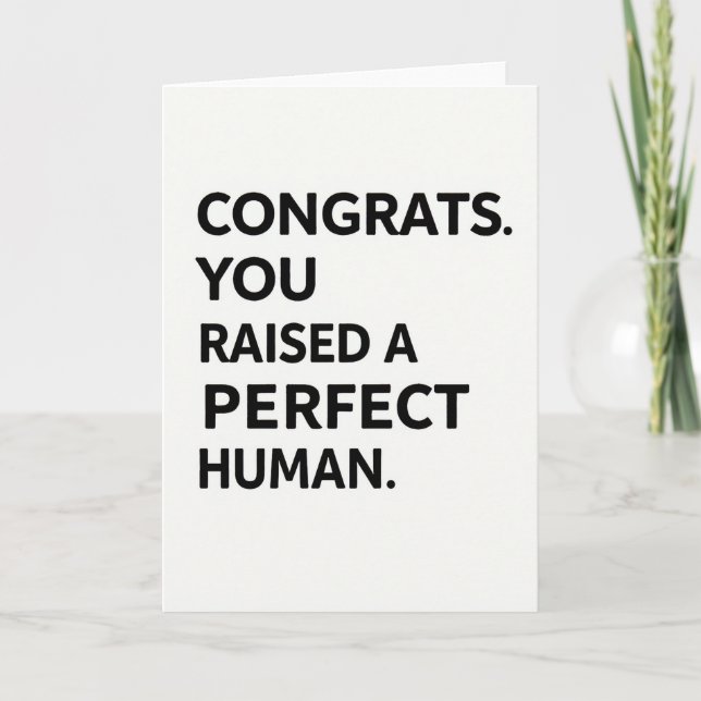 Perfect Human Congrats Card (Front)
