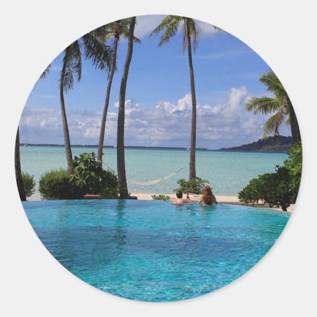 Perfect Infinity Pool Classic Round Sticker (Front)