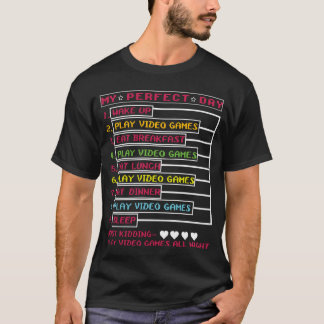 Perfect Is Play Video Game Day Lover Gaming funny T-Shirt