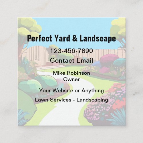 Perfect Lawn And Landscaping Business Cards