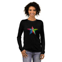 Perfect Long Sleeve Tri-Blend Shirts with star