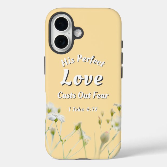 Perfect Love Casts Out Fear Floral Bible Verse Case-Mate iPhone Case (Back)