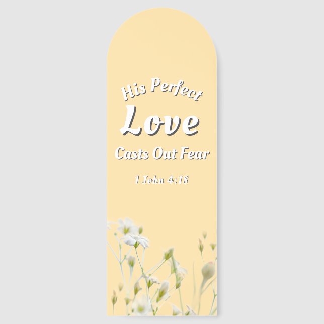 Perfect Love Casts Out Fear Floral Peach Bible Bookmarks (Front)