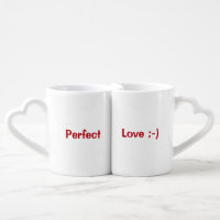 Perfect Love Cute Funny His Hers Couples Coffee Mug Set