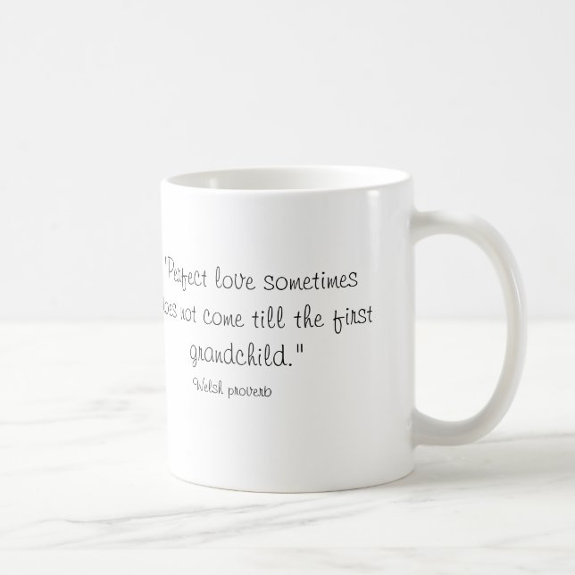 "Perfect Love" First Grandchild Personalized Mug (Right)