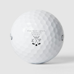 'Perfect Love, Perfect Round' Customizable Wedding Golf Balls