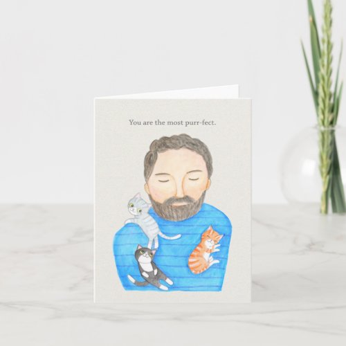 Perfect Man Cat lover Anniversary Valentines day   Card