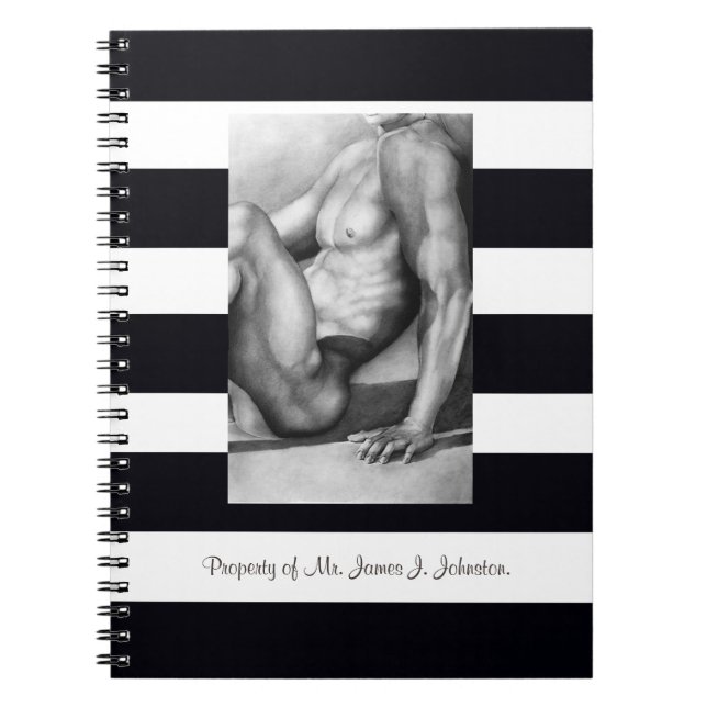 Perfect Man Chest & Torso Fine Art Charcoal Sketch Notebook (Front)