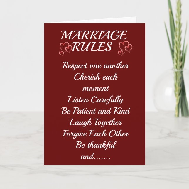 *PERFECT MARITAL ADVICE* ANNIVERSARY CARD (Front)