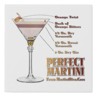 Perfect Martini Cocktail Recipe Faux Canvas Print