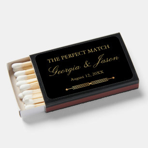 Perfect match art deco elegant wedding matches