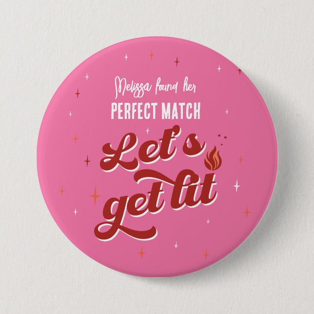 Perfect Match Bachelorette Party Button (Front)