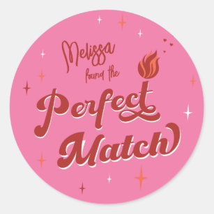 Perfect Match Bachelorette Party Classic Round Sticker