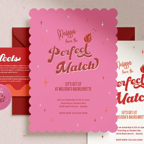 Perfect Match Bachelorette Party Invitation
