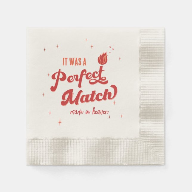 Perfect Match Bachelorette Party Napkins (Front)