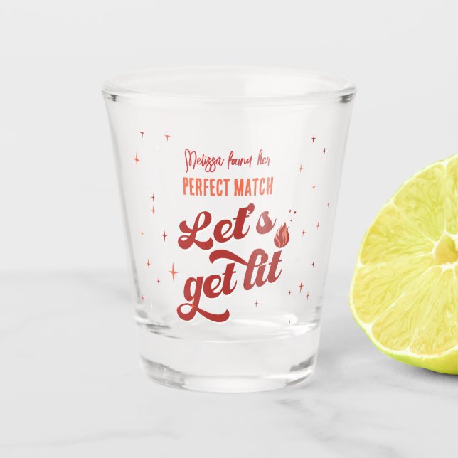 Perfect Match Bachelorette Party Shot Glass (Front)