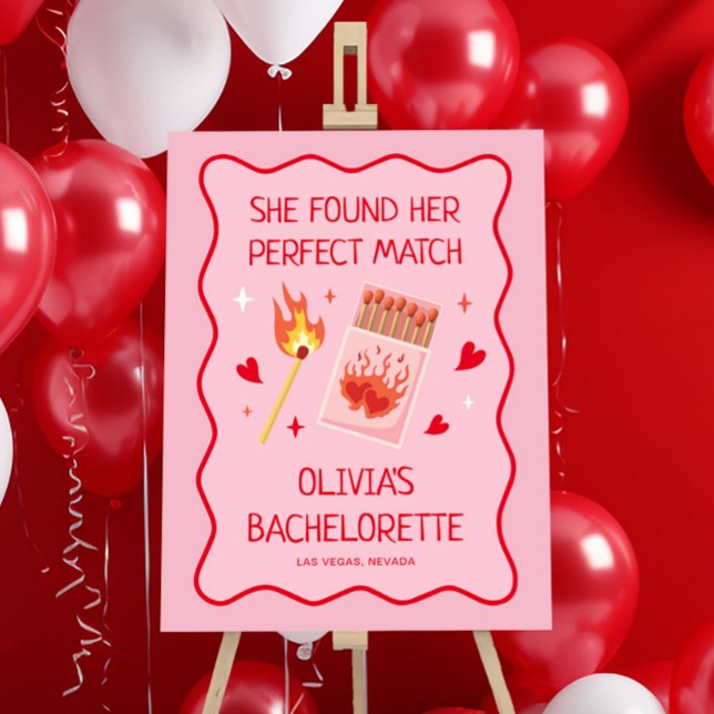 Perfect Match Bachelorette Party Welcome Foam Board (Creator Uploaded)