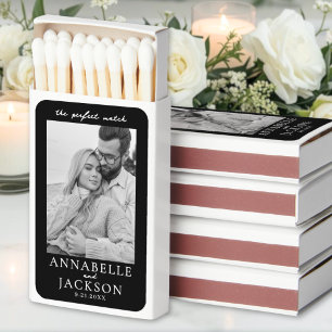 Perfect Match Black And White Wedding Matchboxes