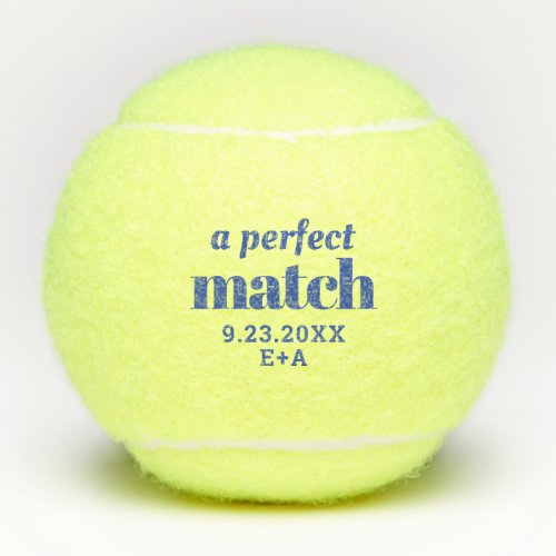 Perfect Match Blue Bridal Shower Wedding  Tennis Balls