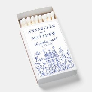 Perfect Match Blue Wedding Matchbox Favors