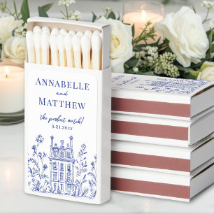 Perfect Match Blue Wedding Matchbox Favors