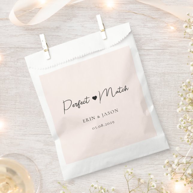 Perfect Match! Blush, Elegant, Simpel  Favor Bag (Clipped)