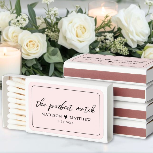 Perfect Match Blush Pink Matchbox Favor (Perfect Match Blush Pink Matchbox Favor )