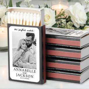Perfect Match Couple Photo Wedding Matchbox Favors