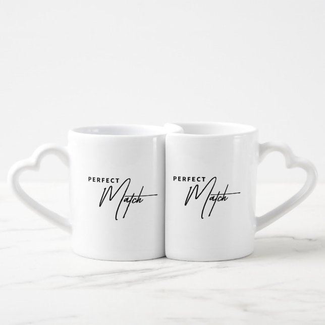 Perfect Match – Cute Romantic Heart Mug Gift (Front Nesting)