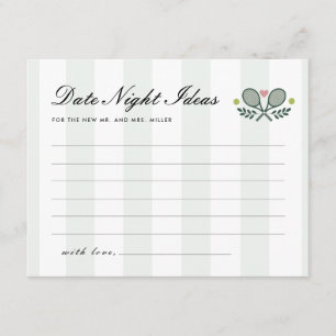 Perfect Match Date Night Ideas Bridal Shower Enclosure Card